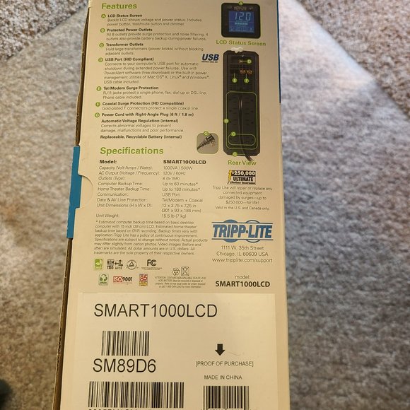 Tripp-Lite UPS Smart 1000 LCD - Picture 2 of 2